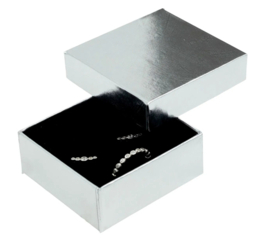 Luxe Eco Sieradendoosje Zilver 6 x 6 cm Sieraden Cadeau Doosje Cadeaudoosje Box Oorbel Halsketting