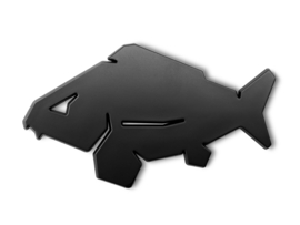 3-D Karper Embleem Zwart Vis Sticker Auto Reliëf Autosticker Decoratief Karperlogo Aanhanger Laptop