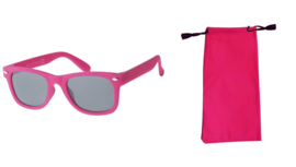 Kinderzonnebril 0 – 4 jaar Pretty Pink + GRATIS Roze gekleurde hoes!