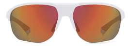 Polaroid® White & Orange Half Rim SportZonnebril Verstelbare Poten + Neus Halfopen Sport Zonnebril