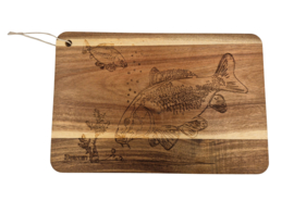 Karper Snijplank Hardhouten Vis Design Hout Cutting Board Snij Plank Viscadeau Vissen Cadeau Visser