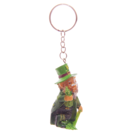 Set 6 x Sleutelhanger Ierse St Patrick’s Day Gelukskabouters Met Goud En Geluksklavers