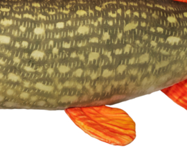 Viskussen Snoek 60 cm Pieter Pike Pluche Vis Kussen Snoekknuffel Knuffel Snoekkleuren Hoofdkussen