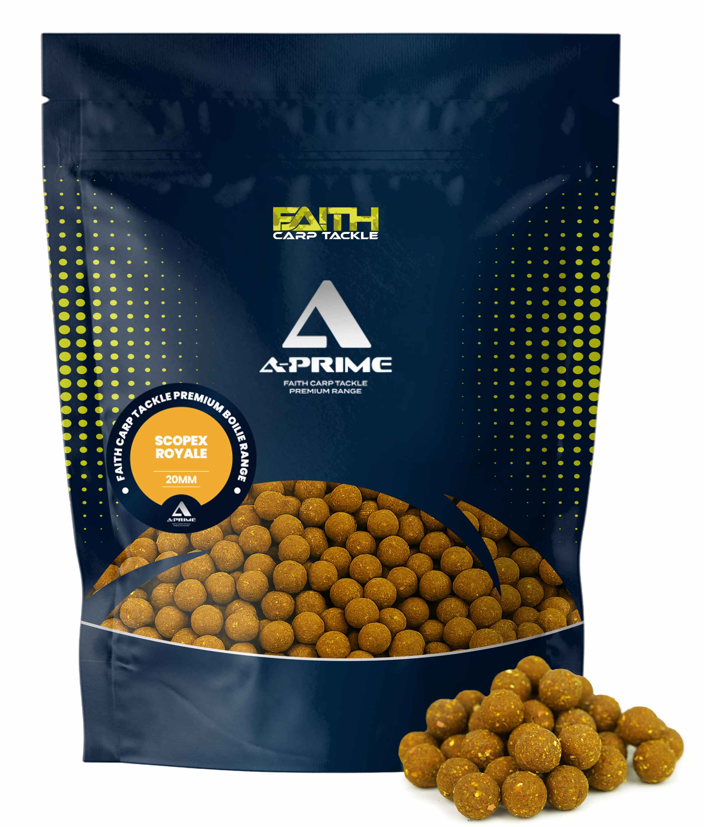 Faith A-Prime Boilies 1 kg Scopex Royale 20 mm - Met Verse Eieren - High Energie Natuurlijk Houdbaar