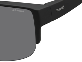 Polaroid  Polariserende Half Rim Black Boss Overzetzonnebril Lichtgewicht Zonnebril Grijze Lenzen