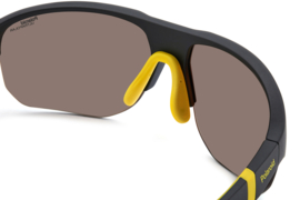 Polaroid® Black & Yellow Sports Master Half Rim Sport Zonnebril Spiegel Sportzonnebril + Hoofdband