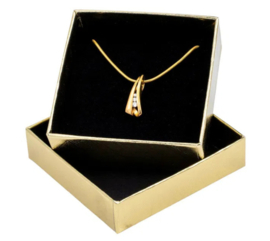 Luxe Eco Sieradendoosje Goud 6 x 6 cm Sieraden Cadeau Doosje Cadeaudoosje Oorbel Halsketting Ketting