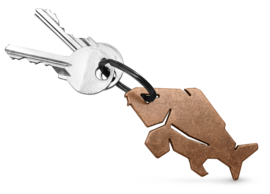 Vis Sleutelhanger Karper + Flesopener Brons Keyring Carp Fles Opener Viscadeau Vissen Cadeau Visser