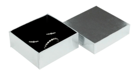 Luxe Eco Sieradendoosje Zilver 6 x 6 cm Sieraden Cadeau Doosje Cadeaudoosje Box Oorbel Halsketting