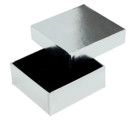 Luxe Eco Sieradendoosje Zilver 6 x 6 cm Sieraden Cadeau Doosje Cadeaudoosje Box Oorbel Halsketting