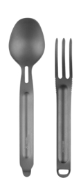 Titanium Bestekset Spork Mes Vork Lepel + Opbergcase