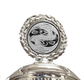 Visbeker XL Big Blue Boss Giant Trophy 65 cm Vissen Vis Beker Trofee Blauw 1e Prijs Hoofdprijs
