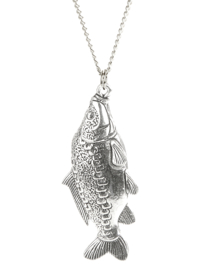 Hanger Spiegelkarper + Ketting Zilver 45 cm (Dames)