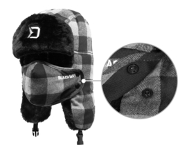 Black Ice Master Gevoerde Russische Warme Wintermuts + Mondmasker Fleece Voering Vismuts Jachtmuts