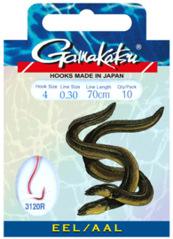 10 x Paling Onderlijn 70 cm 30/00 Haakmaat 4 Rode Haak Aal Palinghaak Palinghaken Palingonderlijnen