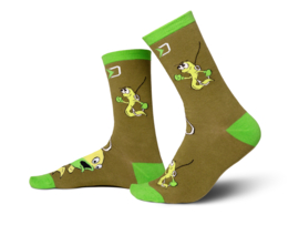 2 Paar Happy Fish Worm Socks in Cadeaublik One Size Mt 41 – 46 Vissokken Gift Cadeau Vis Blik Sokken