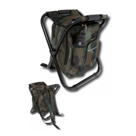 Compact Stalker rugzakstoel camouflage met koelvak