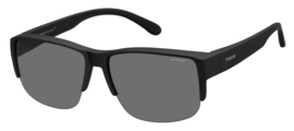 Polaroid  Polariserende Half Rim Black Boss Overzetzonnebril Lichtgewicht Zonnebril Grijze Lenzen