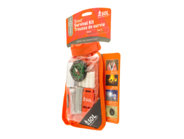 SOL Preppers Fire & Safety Survival Kit Firesteel Tondel Noodfluit Visset Nooddeken Kompas Naaiset