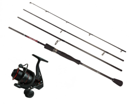 Luxe Reishengel Set 4-delig Vakantie Oversteek Werphengel 2.40 m + Werpmolen 67 cm Past In Koffer