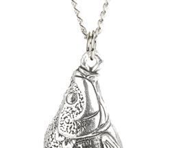 Hanger Spiegelkarper + Ketting Zilver 45 cm (Dames)