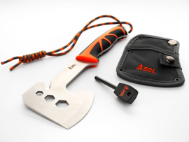 Onbreekbare Multifunctionele RVS Hatchet Kampeerbijl + Firesteel Survivor Outdoor Camping Bijl