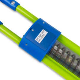 Luxe Verlichte PogoFlasher Pogostick Blauw 89 cm Pogo Stick 35 Kilo Springstok Met Led Verlichting