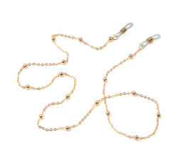 Luxe Metalen Brillenkoord Rosé Goud – Gold Beads