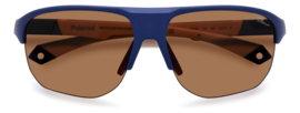 Polaroid® Blue & Orange Sports Master Half Rim Sport Zonnebril Halfopen Sportzonnebril + Hoofdband