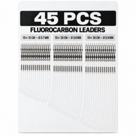45 x Fluorocarbon Snoek Fluoro Carbon Onderlijnen Onderlijn Roofvis 30 - 40 - 50 cm Kunstaas Doodaas
