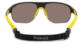 Polaroid® Black & Yellow Sports Master Half Rim Sport Zonnebril Spiegel Sportzonnebril + Hoofdband