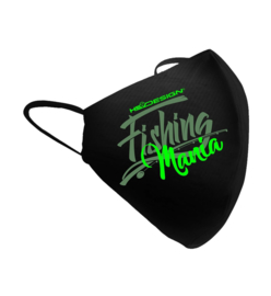 Luxe mondkapje Fishing Mania groen – mondkapjes vissen