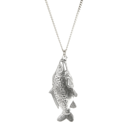 Hanger Spiegelkarper + Ketting Zilver 45 cm (Dames)