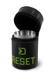 Reisset 4 x RVS Shotglaasjes In Etui 30 ml Shotglazen Setje Reset Onbreekbare Shot Glazen Glaasjes