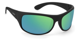 Polaroid Onbreekbare Unisex Polariserende Flex Zonnebril Zwart Groenblauwe Spiegellenzen