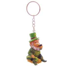 Set 6 x Sleutelhanger Ierse St Patrick’s Day Gelukskabouters Met Goud En Geluksklavers