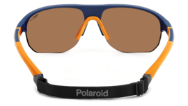 Polaroid® Blue & Orange Sports Master Half Rim Sport Zonnebril Halfopen Sportzonnebril + Hoofdband