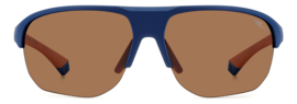 Polaroid® Blue & Orange Sports Master Half Rim Sport Zonnebril Halfopen Sportzonnebril + Hoofdband
