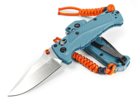 Benchmade Adira Magnacut Steel Blue Zakmes + Paracord Vouwmes Vismes Inklapbaar Mes Stonewash Coated