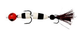Mandala Foamshad Zwart-Wit + Red Head 13 gram Shad Dressuurdoorbrekend Snoekbaars Snoek Kunstaas Vis