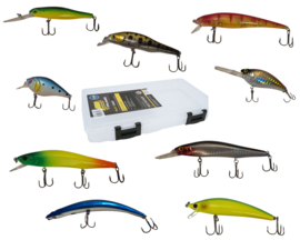 Roofvisset Pluggenset 9-delig + Plano® Kunstaas Box Roofvis Pluggen Snoek Snoekbaars Meerval Baars