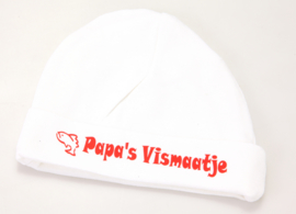 Babymutsje Papa`s Vismaatje Wit