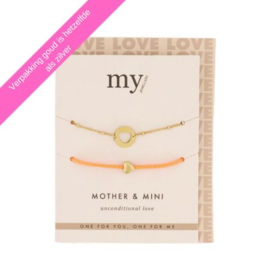 Mother & Mini armbandje oranje