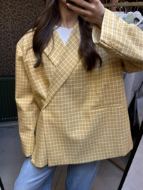 Boxy blazer - Geel geruit