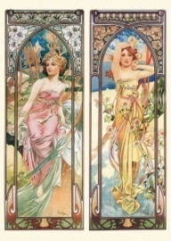 De tijden van de dag: Ontwaken in de morgen, Helderheid van de dag, Alphonse Mucha