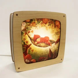 Seizoenenlamp Premium Oak (middenbruin) Het Houtlokael (lincl. lampje excl kaart)