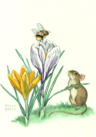 Bij op krokus met muis, Molly Brett