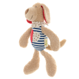Sigikid knuffel, hond ( gestreept lijf, met sjaaltje)