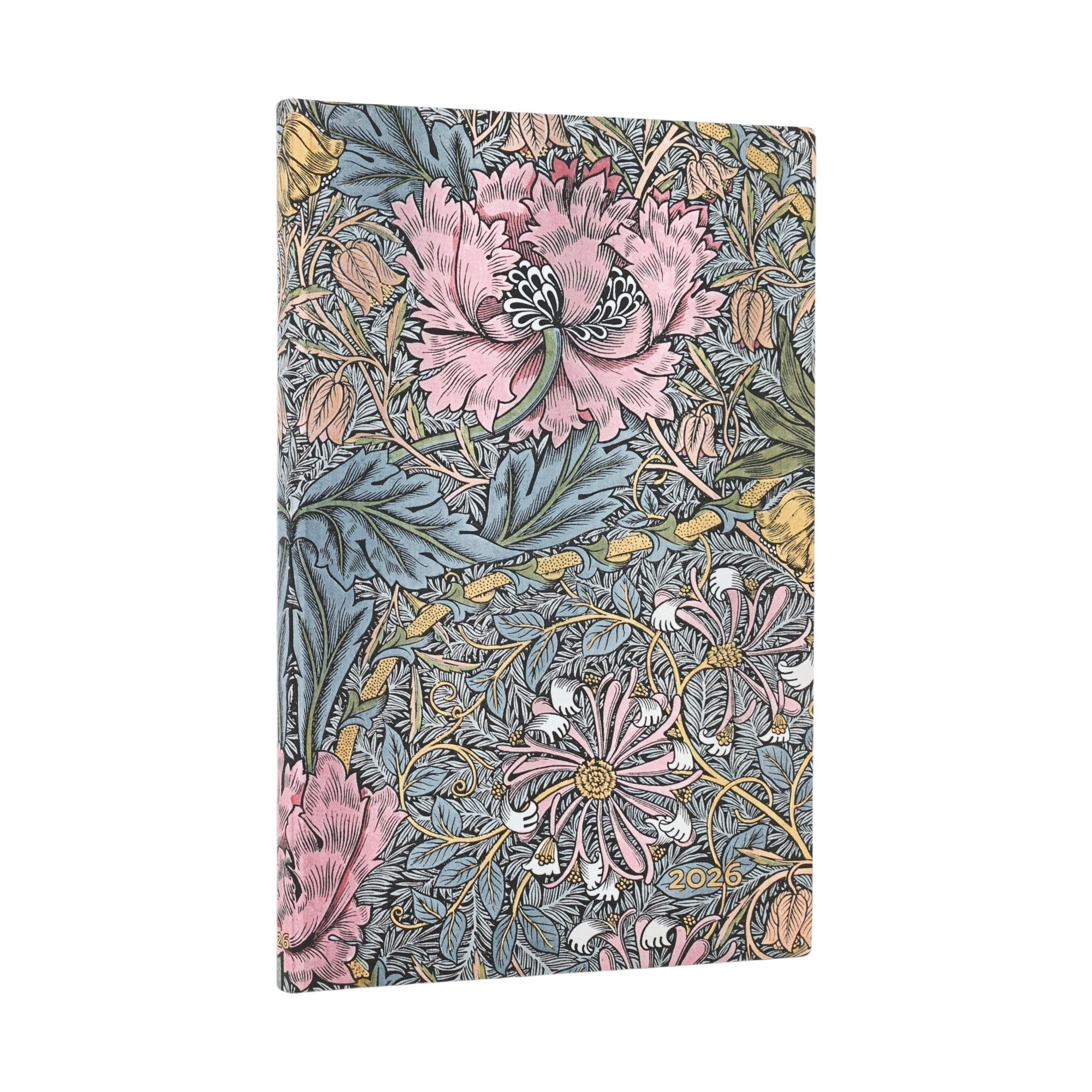 12 maands agenda Paperblanks 2026 Morris Pink Honeysuckle Maxi Horizontal