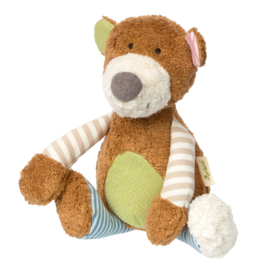 Sigikid knuffel, beer ( gestreept met groen buikje)
